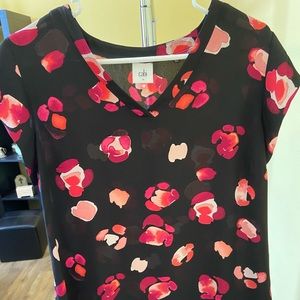 Black ground floral top